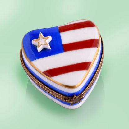 Picture of Limoges USA Heart with 3D Star Box