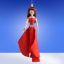 Picture of De Carlini Lady in Red Gala Dress with Belt Ornament 