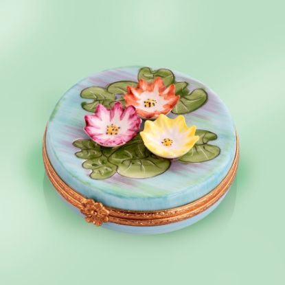Picture of Limoges Waterlilies  Round Box