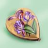 Picture of Limoges Orchids Heart on Gold