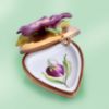 Picture of Limoges Purple Pansy on Gold Heart Box