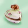Picture of Limoges Brown Rabbit on Heart with Flowers Box