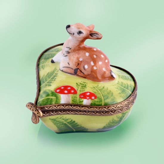 Picture of Limoges Baby Deer on Heart Box