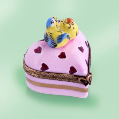 Picture of Limoges Birds on Heart Box