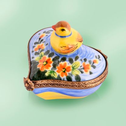 Picture of Limoges Baby Duck on Heart Box