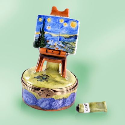 Picture of Limoges Starry Night Box on Round Box with Paint Tube