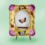 Picture of Limoges Pink Butterfly Frame on Gold with  Easel Box