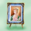 Picture of Limoges Marquise de Pompadour Portrait Blue gold Frame on Easel Box