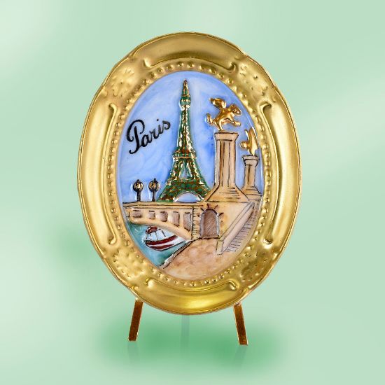 Picture of Limoges Paris 3D Painting on Oval Frame Box and Easel