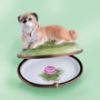 Picture of Limoges Pug Dog on Grass Box