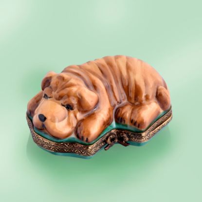 Picture of Limoges Brown Shar Pei Dog Box