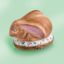 Picture of Limoges Brown Rabbit Big Ears  on Floral Base 