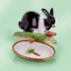 Picture of Limoges Black and White Rabbit on Grass with Carrot Box
