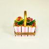 Picture of Flowers in Pink Striped Basket with Rose Box