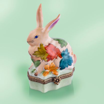 Picture of Limoges Chamart Rabbit with Fall Leaves Box