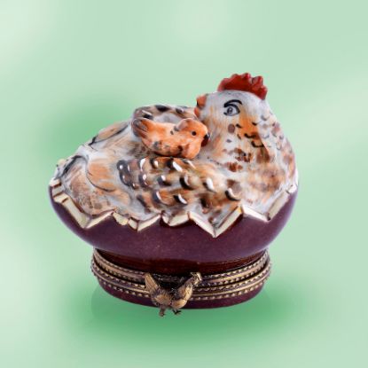 Picture of Limoges Brown Hen with Chicken Box