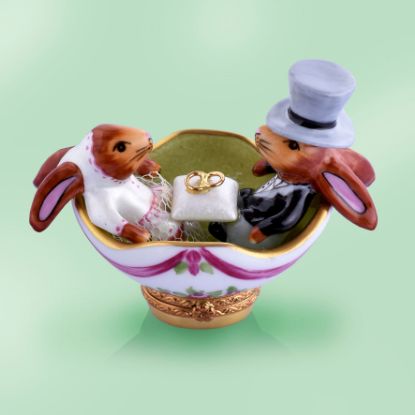 Picture of Limoges Wedding Rabbits in Box 