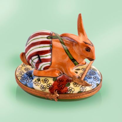 Picture of Limoges Gardener Rabbit in Striped Pants Box