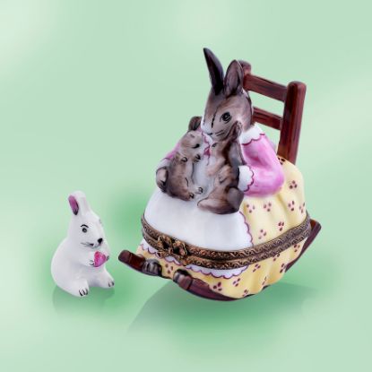 Picture of Limoges Mama Rabbit on Brown Rocking Chair Box