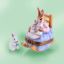 Picture of Limoges Mrs Rabbit with Bunnies on Rocking Chair Box wth Bunny