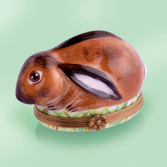 Picture of Limoges Big Brown Rabbit Box