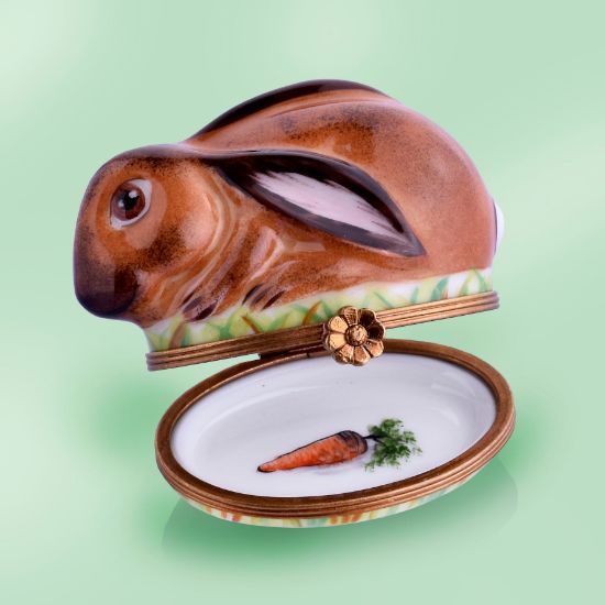 The Cottage Shop Limoges Big Brown Rabbit Box