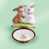 Picture of Limoges Brown and White Bunnies on Grass Box