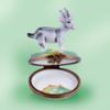 Picture of Limoges Gray Goat  Box with Cheese Limoges Box