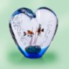 Picture of Murano Italian Glass Heart with Two assorted Fish 