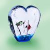 Picture of Murano Italian Glass Heart with Two assorted Fish 
