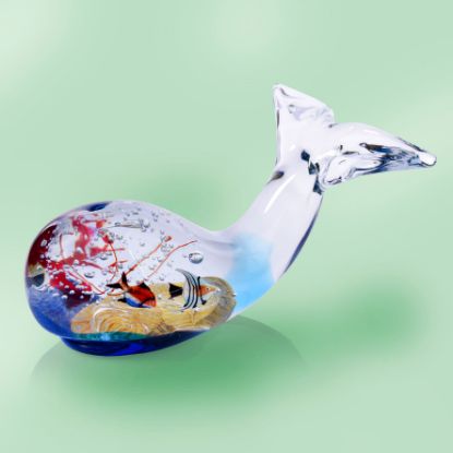 Picture of Murano Glass Whale with Fish Inside