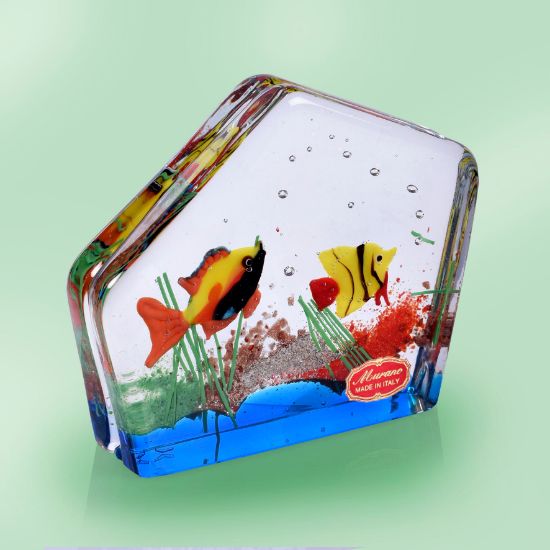 Picture of Murano 2 Fish Modern  Aquarium Decoration