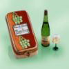 Picture of Limoges White Alsace Riesling  Wine Case Box with Bottle and Glass