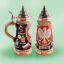 Picture of German 3D earthenware Polska  Beerstein with Pewter Lid.