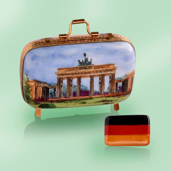 Picture of Limoges Brandenburg Gate Suitcase Box with German Flag