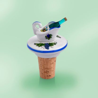 Picture of Porcelain Bottle Stopper with Wine Bottle  