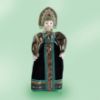 Picture of Russian Elegant Doll in Green Velvet , on Wooden Stand