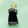 Picture of Russian Elegant Doll in Green Velvet , on Wooden Stand