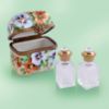 Picture of Limoges  Perfume Chest Box with Pansies and 2 Glass Bottles 