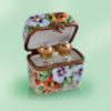Picture of Limoges  Perfume Chest Box with Pansies and 2 Glass Bottles 