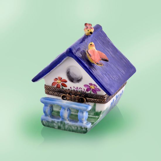 Picture of Limoges Blue Birdcage Box 