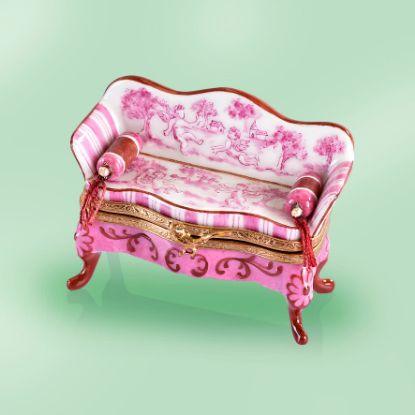 Picture of Limoges Pink Sofa with Tassels Box