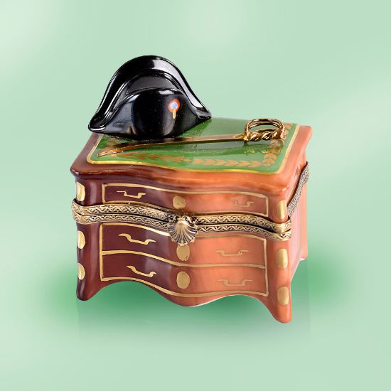 Picture of Limoges Napoleon Hat and Sword on a Desk Box