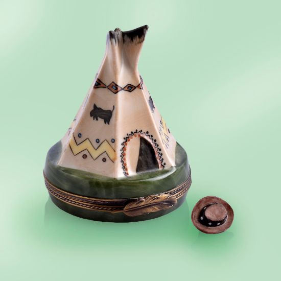 Picture of Limoges Teepee Box with Cowboy Hat