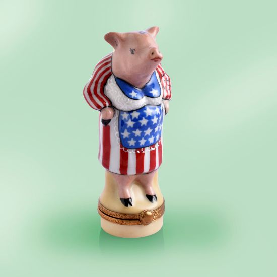 Picture of Limoges 4th of July Mrs Pig