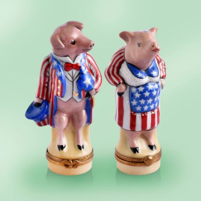 Picture of Mrs and Mr 4th of July Pig Boxes