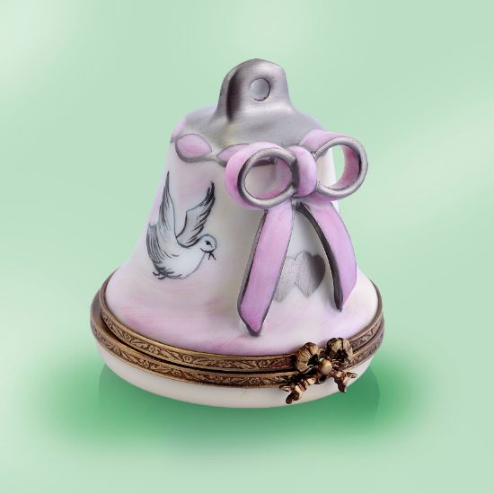 Picture of Limoges Silver Anniversary Bell with Doves Box