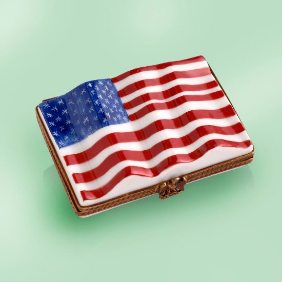 Picture of Limoges USA Flag with Eagle Clasp 