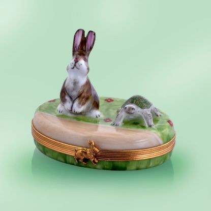 Picture of Limoges Tortoise and Hare Box  on Grass