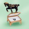 Picture of Limoges Oriental Black and Gold Horse on Stand Box